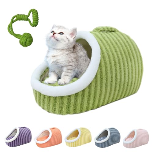 Argumub Pawcart- Cozy Hideaway Pet Bed, Versteckbett Für Hunde, Gemütliches Höhlenbett Für Katzen, Hundebett Mit Höhlenbezug, Hunde-Hausschuhbett (Grün, L: 60 * 45 * 35cm) von Argumub