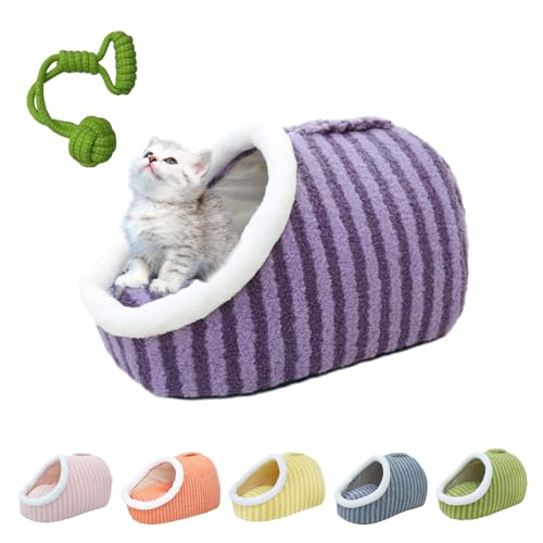 Argumub Pawcart- Cozy Hideaway Pet Bed, Versteckbett Für Hunde, Gemütliches Höhlenbett Für Katzen, Hundebett Mit Höhlenbezug, Hunde-Hausschuhbett (Lila, L: 60 * 45 * 35cm) von Argumub