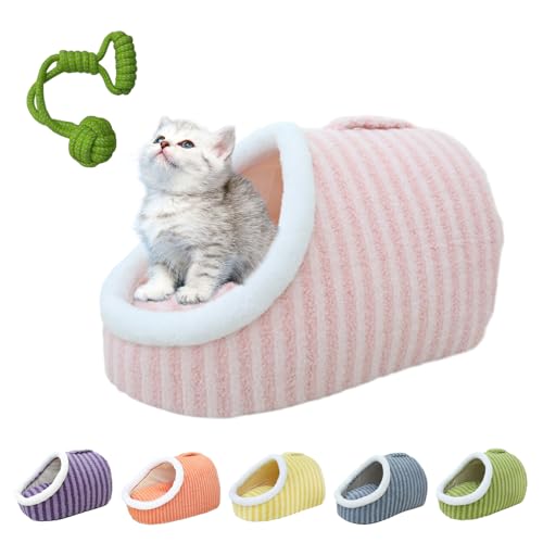 Argumub Pawcart- Cozy Hideaway Pet Bed, Versteckbett Für Hunde, Gemütliches Höhlenbett Für Katzen, Hundebett Mit Höhlenbezug, Hunde-Hausschuhbett (Rosa, L: 60 * 45 * 35cm) von Argumub