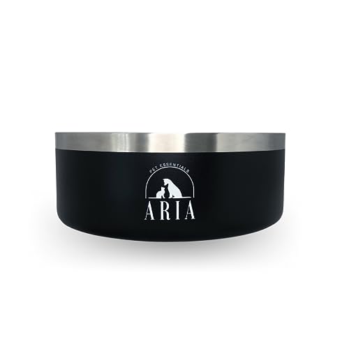 Aria, Hundenapf, Edelstahl, 907 ml, 1,8 l, verschiedene Größen/Farben (1,8 l, schwarz) von Aria Pet Essentials