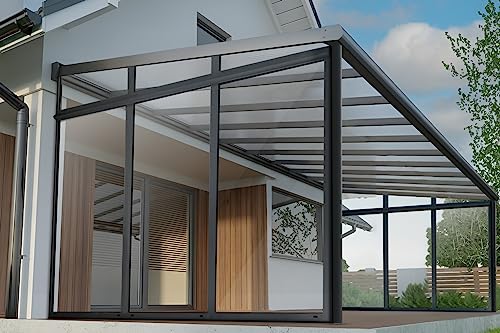 Arilco Terrassenüberdachung | Wintergarten | Inklusive Rechte Seitenwand | Neu | VSG-Glas| 3m x 3,5m von Arilco