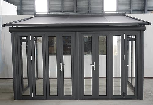 Arilco Terrassenüberdachung | Wintergarten | Inklusive Seitenwände mit Frontschiebertüren | Neu | Polycarbonat | 6,5m x 3,5m von Arilco