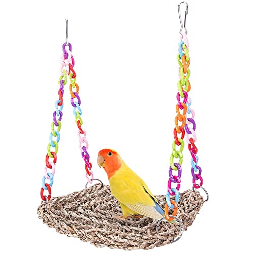ArinkO Kletternetzspielzeug: Natürliche Seilschaukel für Papageien und Nymphensittiche – Kau- und Trainingshängematte von ArinkO