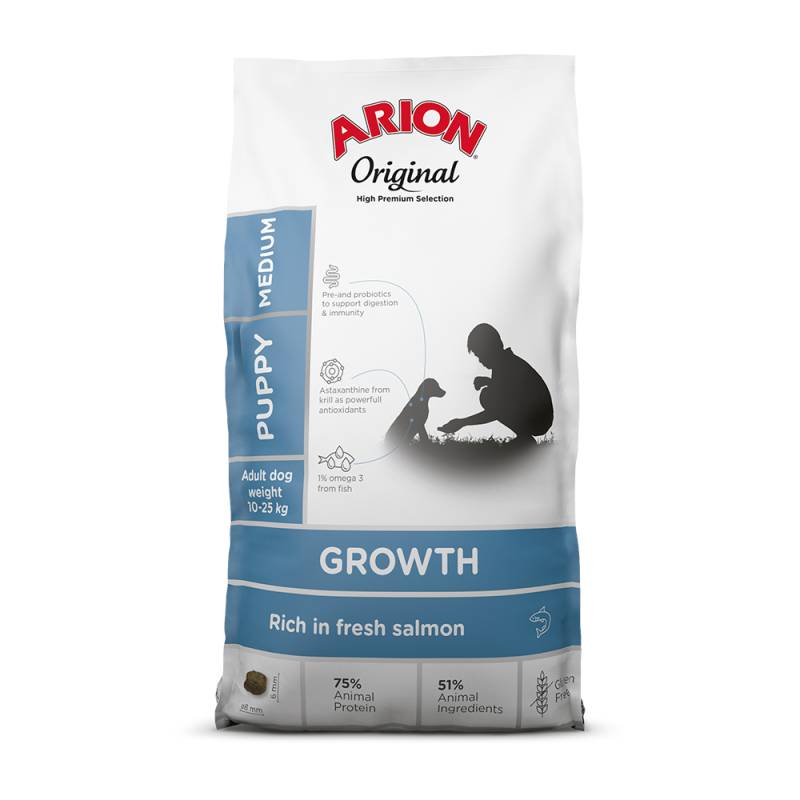 Arion Original Growth Medium Breed Fisch - 12 kg von Arion