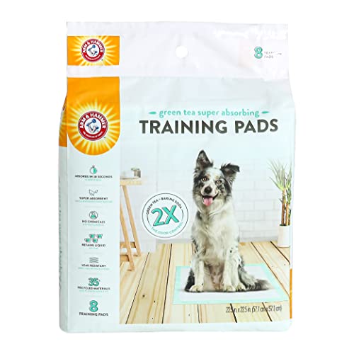 Arm & Hammer Green Tea Haustier-Trainingspads | 8 Karat Hundetrainingspads mit super saugfähigem grünem Tee-Backpulver für 2 x Geruchskontrolle | auslaufsichere und recycelte Trainingspads für Hunde von Arm & Hammer