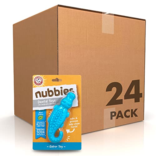 Arm & Hammer for Pets Nubbies Dental Toys Gator Dental Chew Toy for Dogs, 24 Pack | Best Dog Chew Toy for Moderate Chewers | Reduces Plaque & Tartar Buildup Ohne Bürsten, Gator von Arm & Hammer