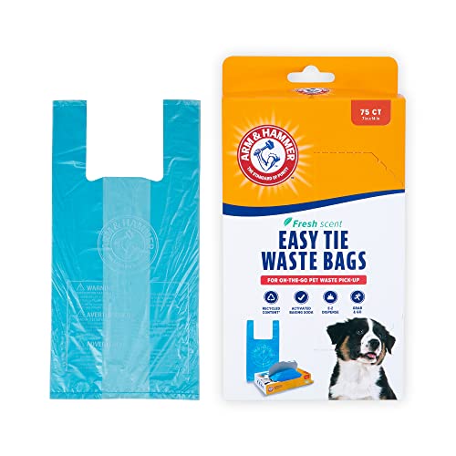 Petmate Arm & Hammer 71041 Easy-Tie Abfallbeutel, blau, 75 Stück von Arm & Hammer