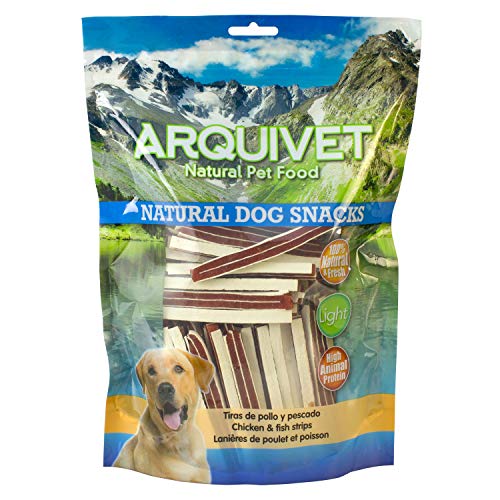 ARQUIVET Hühner- und Fischstreifen, 1 kg, 100% natürliche Snacks für Hunde, leicht, fettarm von Arquivet