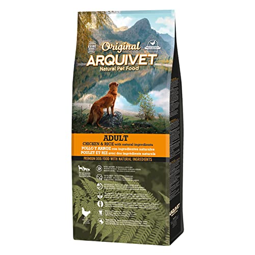 ARQUIVET Original Adult – Trockenfutter für ausgewachsene Hunde, Huhn und Reis, 12 kg, Trockenfutter – für alle Rassen – natürliche Inhaltsstoffe von Arquivet