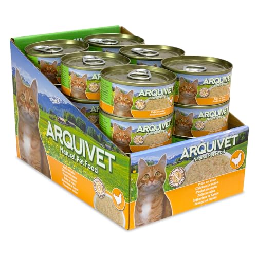 ARQUIVET Pack 24 Einheiten - Hühnchen in Soße - 80 g- Dosen mit Nassfutter für Katzen von Arquivet