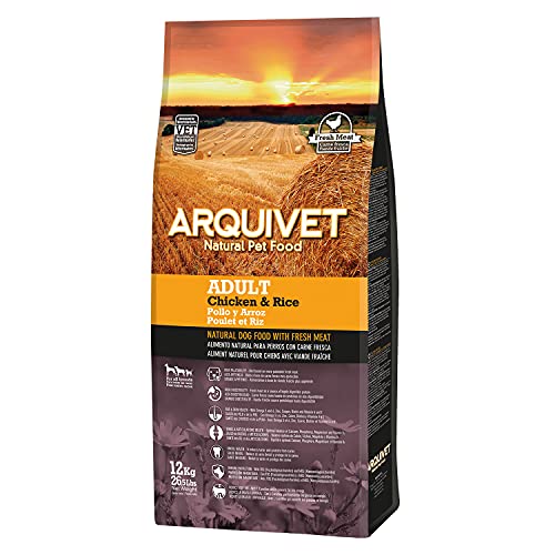 ARQUIVET Premiumfutter Huhn und Reis, 12 kg, natürliches Futter für ausgewachsene Hunde Aller Rassen, Trockenfutter für Hunde, hohe Verdaulichkeit, gastrointestinale von Arquivet