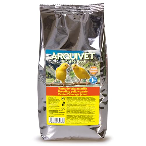 Arquivet, Gelbe Zucht- und Pflegepaste für Vögel, neutraler Geschmack, Vogelfutter, Futter für alle Vogelarten und insbesondere für gelbes Gefieder, 1 kg von Arquivet