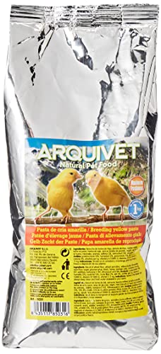 Arquivet, Gelbe Zucht- und Pflegepaste für Vögel, neutraler Geschmack, Vogelfutter, Futter für alle Vogelarten und insbesondere für gelbes Gefieder, 1 kg von Arquivet