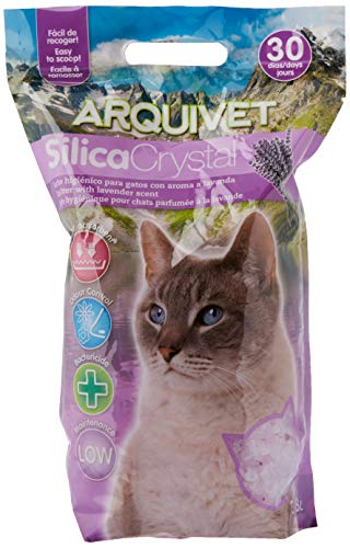 Arquivet Katzenstreu Silica Crystal – Lavendelduft – Fassungsvermögen: 3,8 l – hygienisches Katzenfett mit Duft, saugfähig, hilft Gerüche und Bakterien zu entfernen von Arquivet