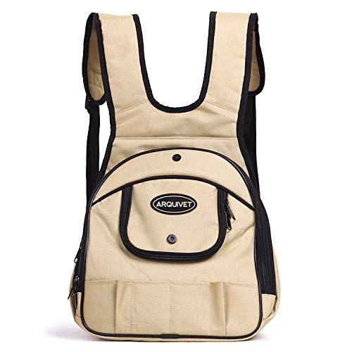 Arquivet Front Rucksack für kleine Haustiere, 30 x 20 x 34 cm, Rucksack für kleine Hunde und Katzen, zum Transport Ihres Haustiers, Creme von Arquivet