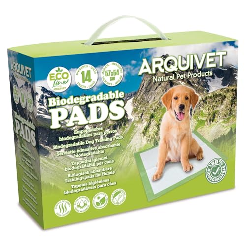 Arquivet Biologisch abbaubare Unterlagen für Hunde, 57 x 54 cm, 14 Stück von Arquivet