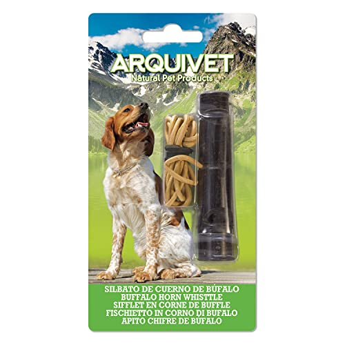 Arquivet Büffelhornpfeife für Hunde mit Kordel – Hundepfeife für Hundetraining und Training – Hundepfeife – Hundepfeife – Hundepfeife – 9 cm, 1 Stück (1 Stück) von Arquivet