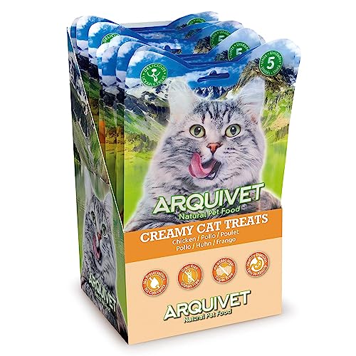 Arquivet - Creamy Cat Treats - Cremiger Hühnersnack (Display mit 12 Beuteln à 5x14 g) - für Katzen von Arquivet