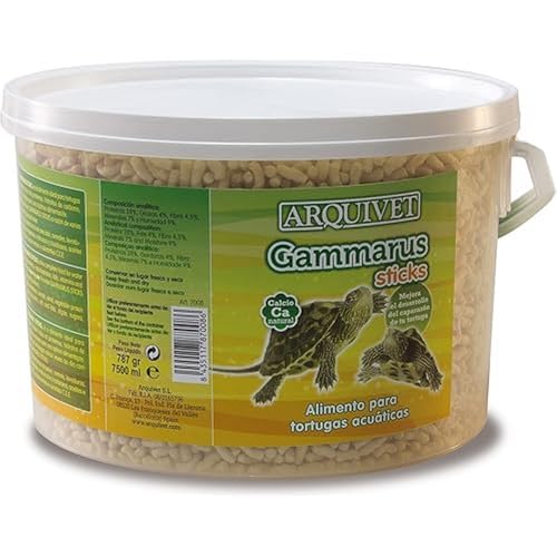 Arquivet Gammarus Sticks – Nahrung für Schildkröten-Sticks – natürliche Ernährung für Wasserschildkröten – Futter für Wasserschildkröten, schwimmendes Futter für Schildkröten, 780 g, 7.500 ml von Arquivet