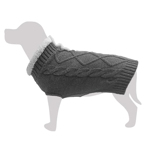 Arquivet Hundepullover Moncayo Schwarz Weiß Kragen L 35cm Kälteschutz Hundepullover von Arquivet