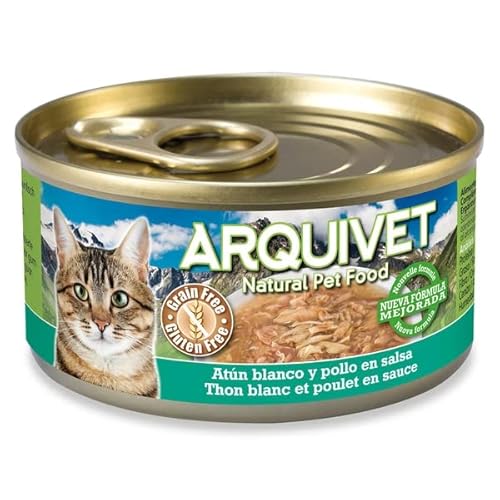 Arquivet Nassfutter für Katzen mit weißem Thunfisch in Sauce und Huhn 110 g von Arquivet