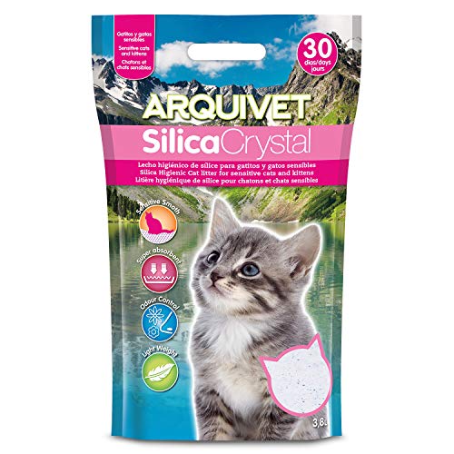 Arquivet Silikon-Kristall-Bindemittel für Kätzchen, 3,8 l, hygienisch, für Kätzchen, Katzen, Welpen, saugfähig, hilft bei der Beseitigung von Gerüchen und Bakterien von Arquivet