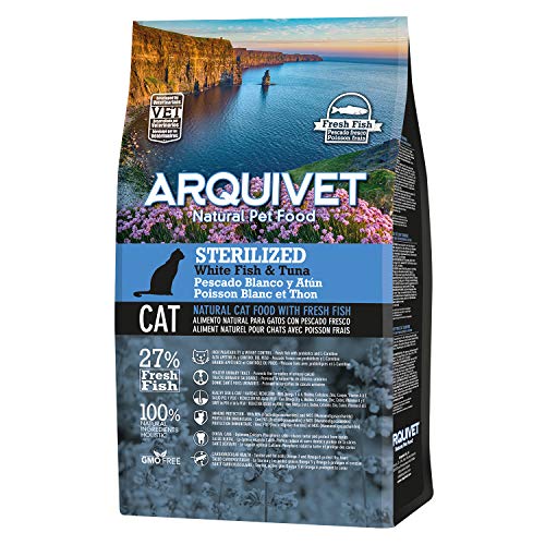 Arquivet Trockenfutter für ausgewachsene Katzen, sterilisiert, Weißfisch und Thunfisch, 1,5 kg (1 Stück) von Arquivet