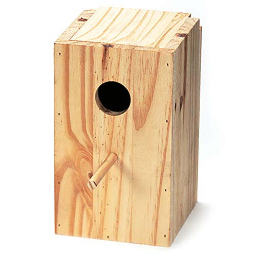 Arquivet Vogelnest aus Holz, vertikal, 14 x 14 x 23 cm, Agapornis-Haus, Vogelkiste, Vogelnest für Gartenvögel von Arquivet