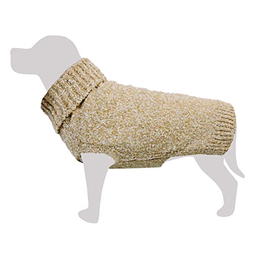 Braun meliert Strickpullover - XL / 40 cm - Hundebekleidung - Hilft, sie vor Kälte zu schützen - Haustierzubehör - Mäntel, Sweatshirts, Pullover, Westen, Jacken, Pullover, Wasserdicht und mehr von Arquivet