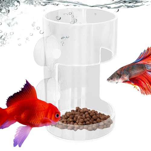 Arroopu Fischtätigkeitsröhrchen, Fischtankfuttermittel | Aquariumrohr -Feeder -Saugnapfbecher -Spender,Clear Food Inhaber Shrimps Fütterungsmittel, verhindern Sie Lebensmittel Streuung, Tankzubehör von Arroopu