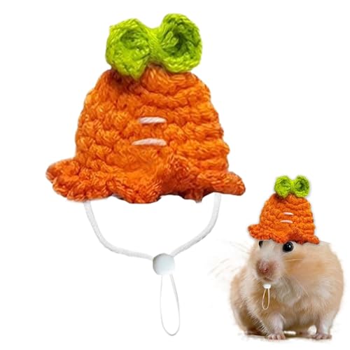 Arroopu Hamster Haustierhüte, Strickhüte für kleines Tier, Strickte Haustier Kopfbedeckung winziger Hamsterhut, Bunte tierische Kleidung mit verstellbarem Kordelzug weiches Kostümzubehör für von Arroopu