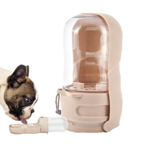 Arroopu Hundewasserflasche mit Futterschüssel, 2 in 1 Hundwasserflasche - Welpenwasserbecher 2 in 1 | Hundezubehör Fütterungsversorgungen mit Aktivkohlenstofffilter, durchlaufsicheres Design für das von Arroopu