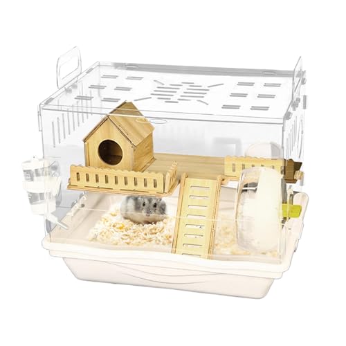 Arroopu Klarer Hamster-Habitat, transparenter Kleintier-Hamster-Habitat für optimale Tierbeobachtung, Rennmäuse Unterkunft, Einfache Montage Kleintierheim für Liebhaber, Familien von Arroopu