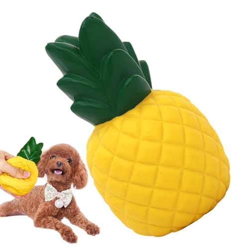 Arroopu Quietschspielzeug für Hunde, Quietschspielzeug für Hunde, Kreativer Welpen-Ananas-Kauer, Lustiges, quietschendes Kauspielzeug für Haustiere, interaktives Kauspielzeug für Hunde mit von Arroopu