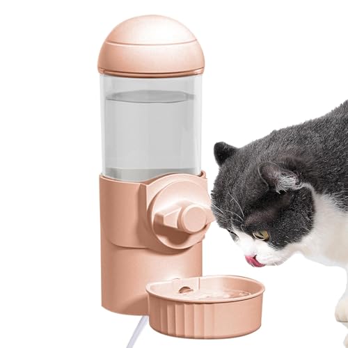 Arroopu Wasserflasche für Hundebox, Wasserflaschenspender für Hundeboxen - Auto Siphon 500 ml Hundekäfig-Wasserspender beheizt,USB-Haustierkäfig mit hängendem Wasserspender für Katzen und Hunde von Arroopu