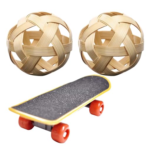 13,8 x 4,3 x 2,7 cm, 2-teiliges Schildkröten-Skateboard-Spielzeug mit 4 Leckerli-Bällen – Schildkröten-Trainingsskateball, Schildkröten-Futterball, lustiges Trainingsskateboard für Schildkröten von Arrovarp