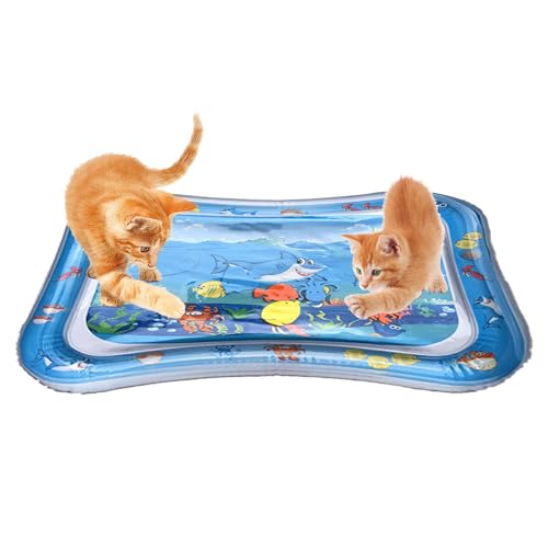 66x50cm Tragbar Katzen-Wassersensor-Spielmatte, Faltbar Wasser-Sensormatte, PVC Wassersensorische Spielmatte, Auslaufsichere Wasserspielmatte Für Katzen, Aufblasbares Wasser-Spielmatte Für Haustiere von Arrovarp