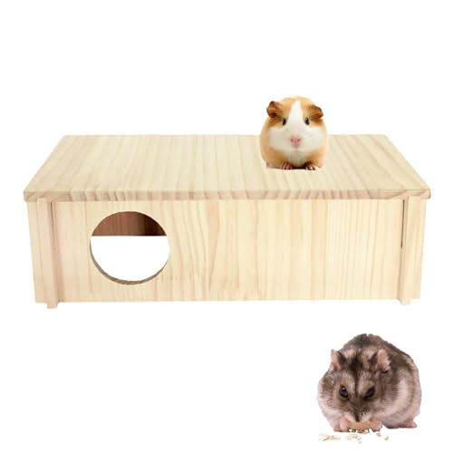 Arrovarp Hamster Rechteck 2-Kammer Hamster Holzhaus Kleintiere Waldhaus für Zwerghamster Syrische Hamster Rennmäuse Igel Mäuse von Arrovarp