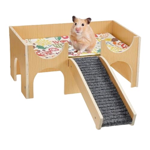 Arrovarp Hamsterhäuser und Verstecke – Rennmaus-Lebensraum aus Holz | 2-lagiges Haustierversteck mit Treppe für Igel, Hamster, Meerschweinchen, Kaninchen, Übungsaktivität Arrovarp Hamsterhäuser und Verstecke – Rennmaus-Lebensraum aus Holz | 2-lagiges Haustierversteck mit Treppe für Igel, Hamster, Meerschweinchen, Kaninchen, Übungsaktivität von Arrovarp