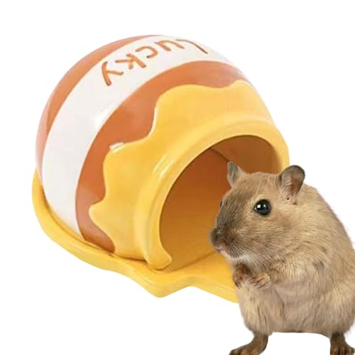 Arrovarp Hamsterhaus, Keramiknest für Hamster | Sommer-Cartoon-Hamster-Kühlnest,Mehrzweck-Schlafhaus für Hamster, Eidechsen, Meerschweinchen, Chinchillas und Flughörnchen von Arrovarp