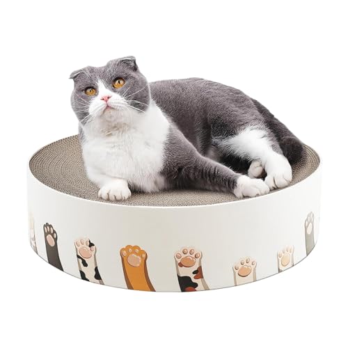 Arrovarp Katzenkratz-Lounge, Katzenkratzbett aus Pappe | Snuggle & Rest Wellpappe-Katzenkratzer,2-in-1 runder Katzenkratzer zum Schutz von Möbeln von Arrovarp