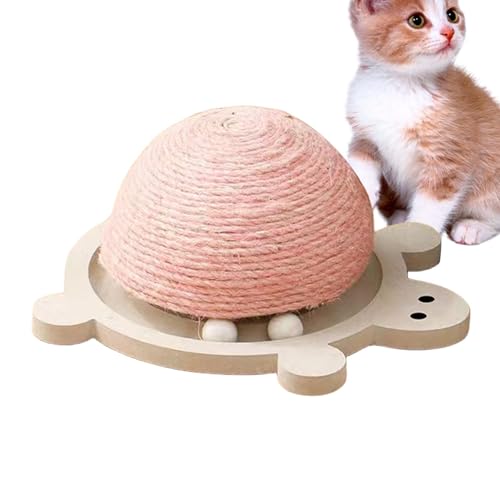 Arrovarp Kratzball für Katzen, Schildkrötenform, Sisal-Kratzer, halbe Kugel, verschleißfestes Sisal-Kratzspielzeug mit rollenden Holzkugeln, Kratzfest von Arrovarp