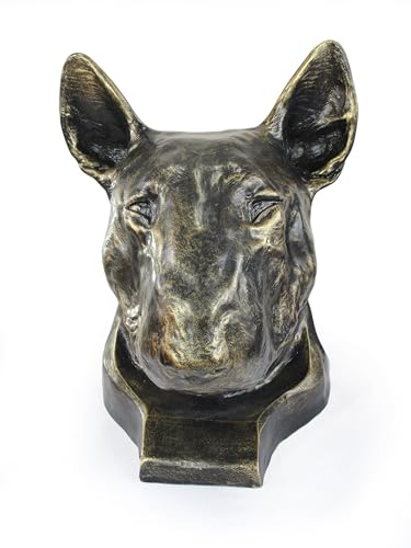 Art-Dog Hundeurne Big Head Bull Terrier - Bullterrier (Wiederholung) - Handgefertigte Tierurne aus Harz mit Bronze-Finish - Langlebige Urne für Hundeasche - Natürliche Größe 39x30x32cm von Art-Dog