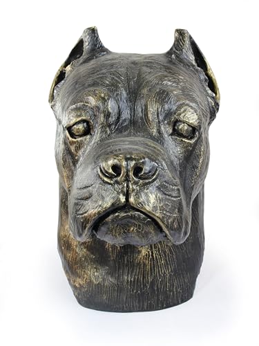 Art-Dog Hundeurne Big Head Cane Corso - Handgefertigte Tierurne aus Harz mit Bronze-Finish - Langlebige Urne für Hundeasche - Natürliche Größe 37x23x32cm von Art-Dog