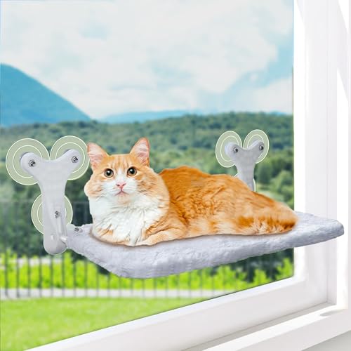 Artecare Katzen-Fensterstange, 6 große Saugnäpfe, robust, schnurlos, Katzenfenster, Hängematte, Sitzstange, Katzenbetten für Innenräume, Sitzstangen, faltbar, erhältlich in vier Jahreszeiten von Artecare