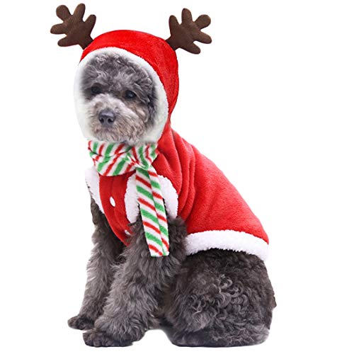 N / A Haustier Hundeweihnachtskostüme, Elch Plüsch-kostüm Cosplay Zubehör für Kleine, Mittlere Hunde-Bekleidung Weihnachten Outfits von Artist Unknown