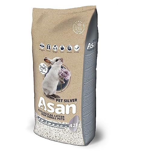 Asan - 3537 - 100% natürliche Über- und Unterstreu für Kaninchen, Hasen und Frettchen, 42L Asan Ag+ von Asan