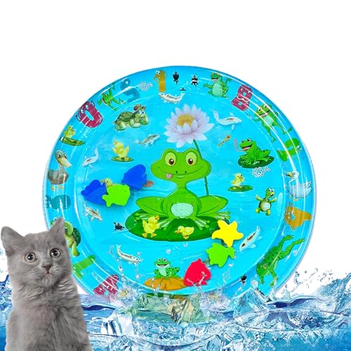 Aschpas® 2-IN-1 Katzen Wassermatte & Katzenspielzeug, Kühlmatte Katze und Hund, Verdicktes Katzenbett Katzendecke, Sommer Wasserspielmatte,Sensorische Wassermatte Katze (A) von Aschpas