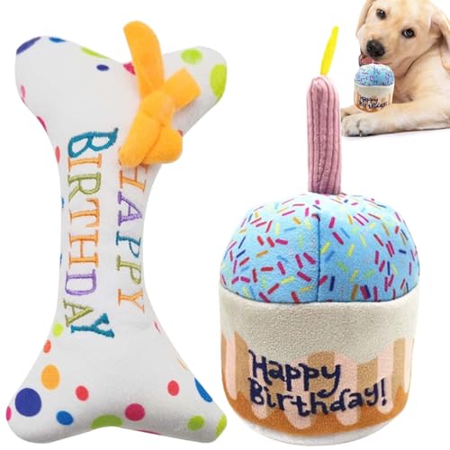 Asfrode Hundespielzeug Set, Weiches Plüsch-Hundespielzeug-Set, Quietschspielzeug Hund, Unkaputtbar Kauspielzeug für Hunde, Hundespielzeug Welpen, Geburtstag Geschenke für Hund, Intelligenzspielzeug von Asfrode