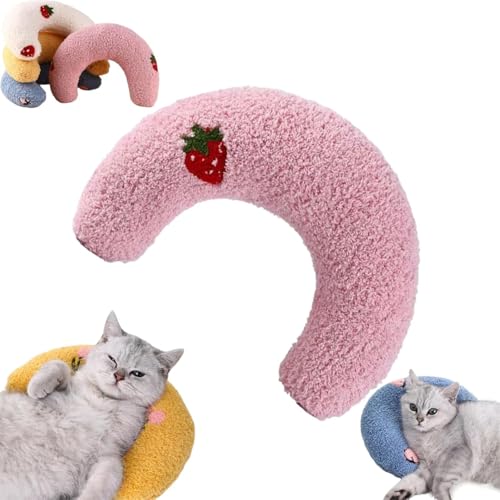 Ashopfun Plinko Dog Pillow - U Shaped Pet Calming Toy,Dog Calming Pillow,Cat Calming Pillow,Soft Plush Fabric Neck Protection Pet Pillow,Soft High Density Calming Dog Pillow for Anxiety Relief (Pink) von Ashopfun